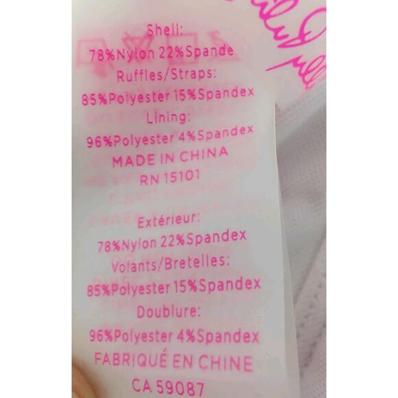 Lilly Pulitzer carmen One piece ruffle swimsuit Sz 14 resort white sea stripes - Picture 13 of 14